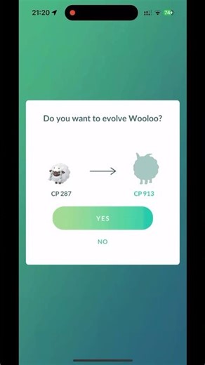 Evolving Dynamax Wooloo #pokémongo #pokemongo #pokemon #pokémon #evolution