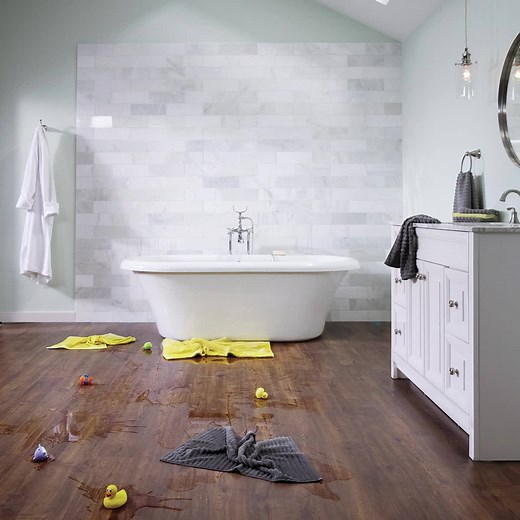 Perfect for mudrooms and bathrooms, Pergo Outlast flooring is 100% waterproof for life. ​ | The Home Depot