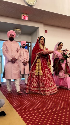 Punjabi Wedding Family Entrance with Siblings | Calgary Sikh Wedding