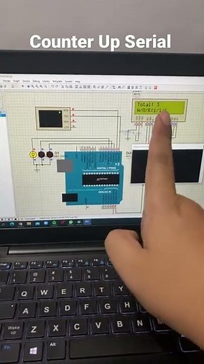 Counter up Serial Arduino control Led Proteus Simulation