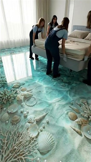 THIS FLOOR IS UNREAL 😳 Luxury Seashell Ocean Room