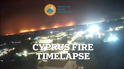 Timelapse shows deadly Cyprus fire raging out of control