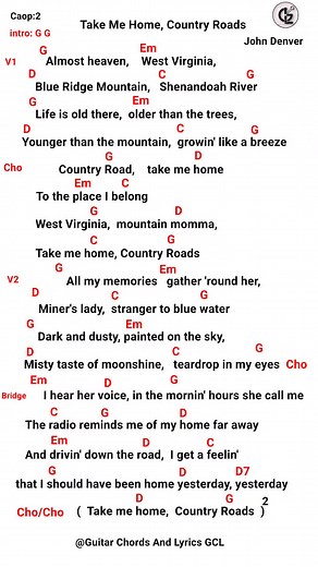Take Me Home,Country Roads- John Denver #takemehomecountryroads #guitarchords #myanmarguitarchord #ရောက်ချင်တဲ့နေရာရောက်👌 #fypရောက်စမ်း