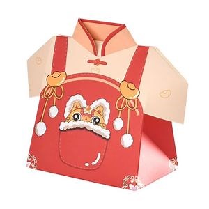 [Hot Item] Processing New Chinese Wind Lovely Happy Tang New Year Candy Box Auspicious Red Folding Packaging Box