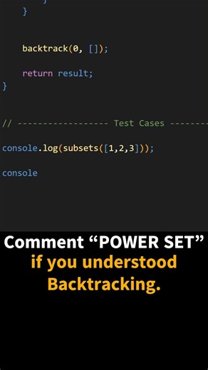 Solve LeetCode 78 Subsets | Backtracking #shorts #viral #trending #javascript
