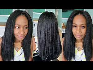 NATURAL BLOWOUT CROCHET WITH REGULAR BRAIDING HAIR | Kinky Straight Crochet | #straighthaircrochet