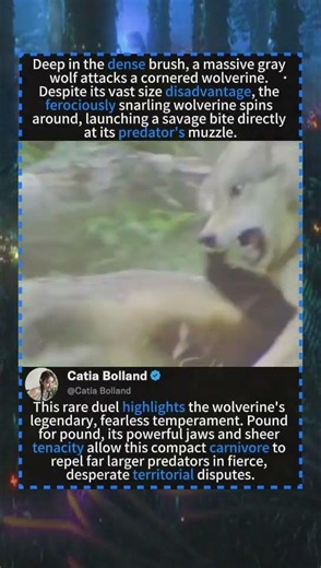 Wolf vs. Wolverine: The Wild’s Most Fearless Fighter! 🐺🐾#WolfVsWolverine #AnimalBattle