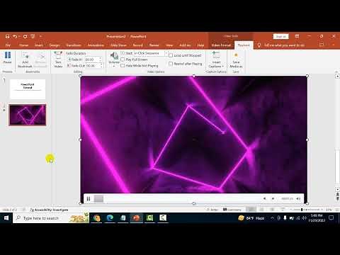 How to apply snip diagonal corner white gradient video style in PowerPoint