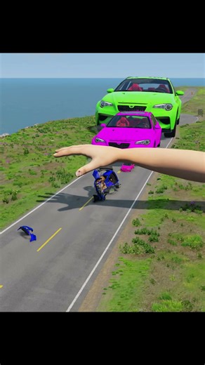 colorful cars vs big hand #crashdrive #beamngdrive