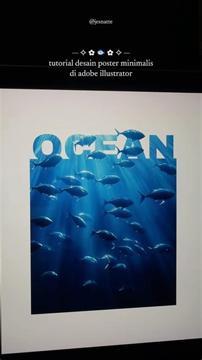 tutorial desain poster minimalis di #adobeillustrator 🐟 ─ #belajardesain #desaingrafis