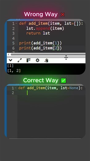 Python Interview 😱 Default Argument Trap #coding #shorts