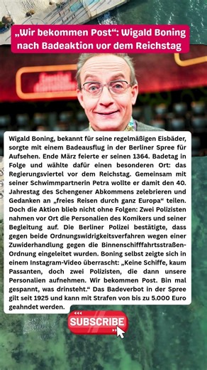 „Bekommen Post“: Wigald Boning nach Badeaktion vor Reichstag 😳