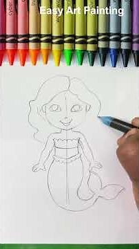 Easy way to Draw Cute Little Mermaid Step by Step for Beginners