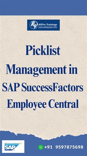 Picklist Management in SAP SuccessFactors Employee Central