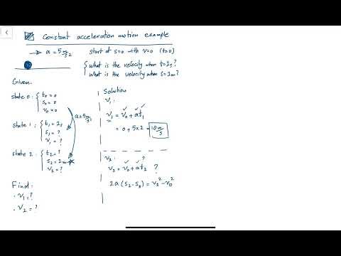 Dynamics - Constant acceleration example