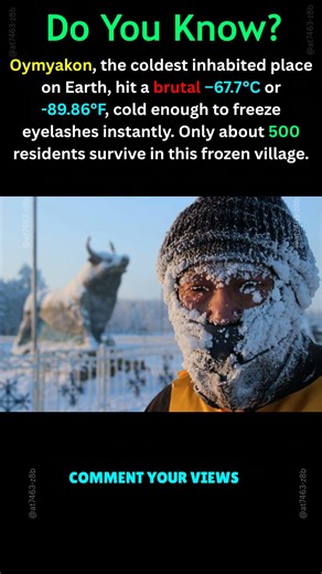 Oymyakon: The Coldest Place on Earth ❄️🥶 #shorts #oymyakon