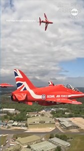 View from cockpit as Red Arrows fly over London