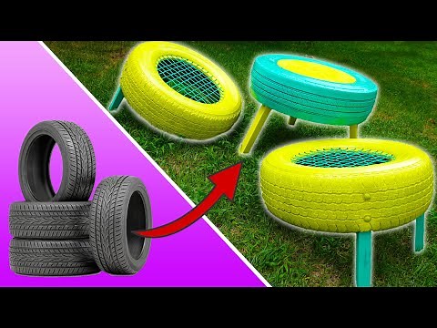 HOMEMADE SEATS MADE FROM OLD TIRES! HOW TO MAKE A GREAT TIRE CHAIR AT HOME!😲