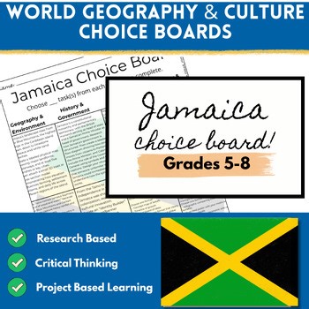 Jamaica Choice Board |5th–8th Caribbean | World Geography Research Project PBL