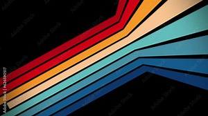 Vintage Striped Backgrounds, Loop Samples, Retro Colors from the 1970s 1980s, 70s, 80s, 90s. retro vintage 70s style stripes background footage lines. shapes moving design eighties seamless loop Stock Video
