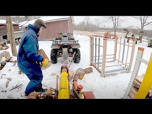 Old-School Log Splitting for Firewood with our 1976 Lickity Log Splitter