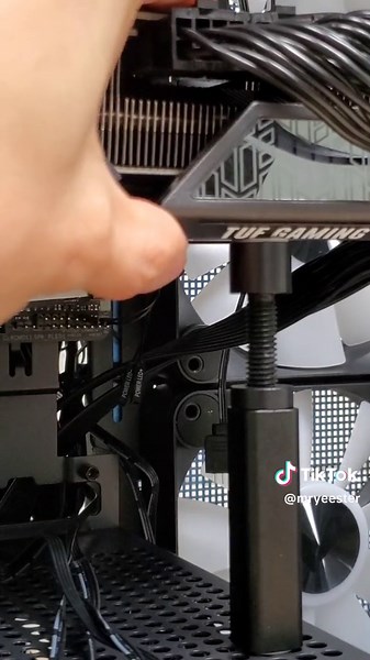this little chapstick looking PC accessory can save you from a crushing headache in the future - the portable gpu support bracket #pc #pctips #pcbuilding #pcaccessories #mryeester