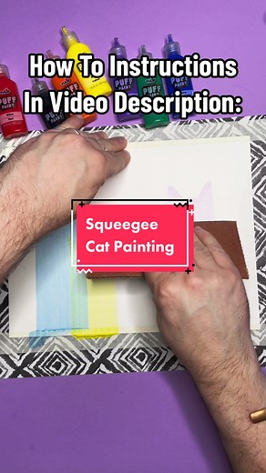 Easy Summer Kids Craft: Vibrant Squeegee Paint Cats Tutorial