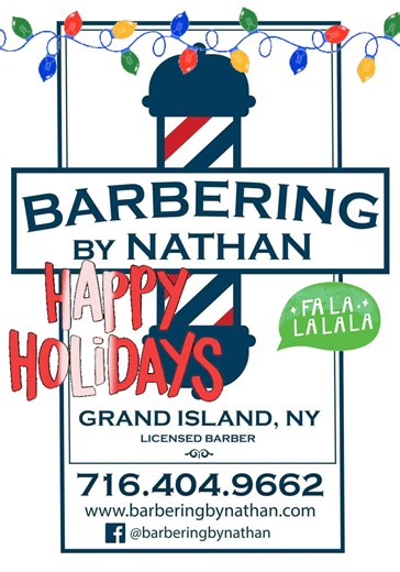 Tis the season for a fresh haircut Fa-la-la-la-la, la-la-la-la Come and get all tidied up Fa-la-la, la-la-la, la-la-la Before holidays with family pictures Fa-la-la-la-la, la-la-la-la Come and see your favorite barber Fa-la-la-la-la, la-la-la-la Book online with a simple click Fa-la-la-la-la, la-la-la-la Barberingbynathan.com Fa-la-la, la-la-la, la-la-la 2275 on the boulevard Fa-la-la-la-la, la-la-la-la Inside the Simply Amazed Salon Fa-la-la-la-la, la-la-la-la Hurry now before its too late Fa-l