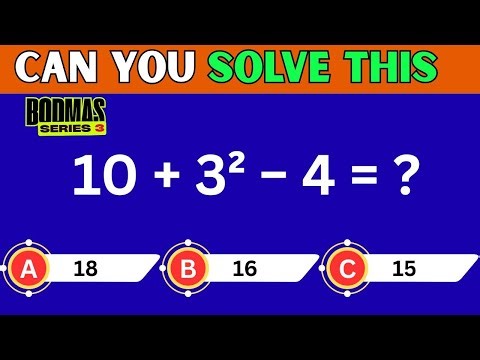 Can You Solve These Maths Quiz? 🔍 | Fun Maths Quiz Challenge! ✖️➕➗ BODMAS MATH QUIZ SERIES 3 🧠
