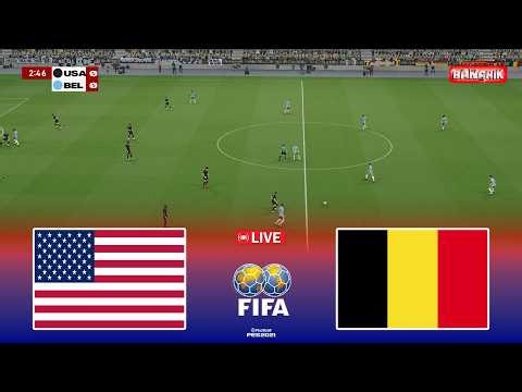 🔴USA vs BELGIUM - International Friendly 2026 | Pes 21 Simulation Gameplay