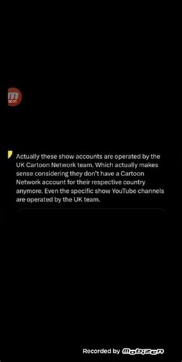 an update to Cartoon Network's show accounts.