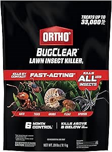 Ortho BugClear Lawn Insect Killer1: Treats up to 33,000 sq. ft., Protect Your Yard & Garden Against Ants, Spiders, Ticks, Armyworms, Fleas & Grubs, 20 lbs.