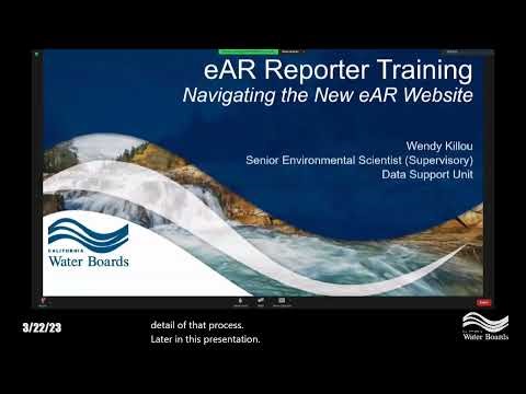 eAR Reporter Training Brown Bag 1 Recording