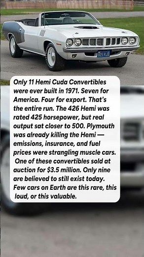 The Hemi Cuda Convertible Worth More Than Most Houses #shorts #automobile #cars