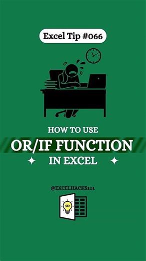 Excel IF OR Function in Hindi | Condition Formula Full Explain 🔥 | #excel #microsoft #shorts #video