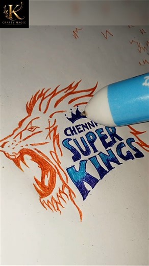 Viral CSK Art Logo! 😱 CSK fan's forever 💛#ipl #drawing #csk #shorts ##viral #art #cricket #logo