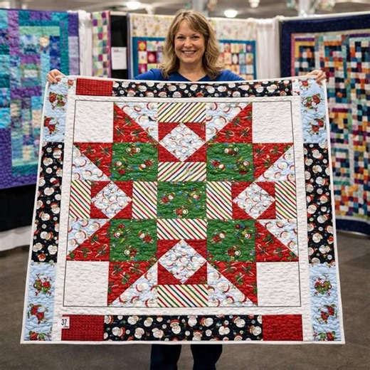 Christmas Star Quilt Pattern, Festive Patchwork Design (PDF Download) - Etsy