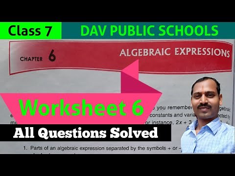 DAV class 7 maths chapter 6 worksheet 6 all questions solved