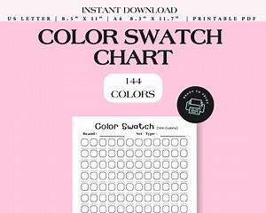 Color Swatch Chart Printable – Blank Color Palette for Artists – 144 Colors (PDF) - Etsy
