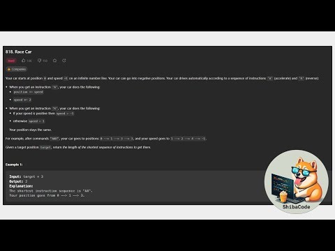 Leetcode 818 | Race Car | Under 3 minutes