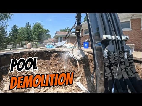 Demolishing a 40-Year-Old Swimming Pool