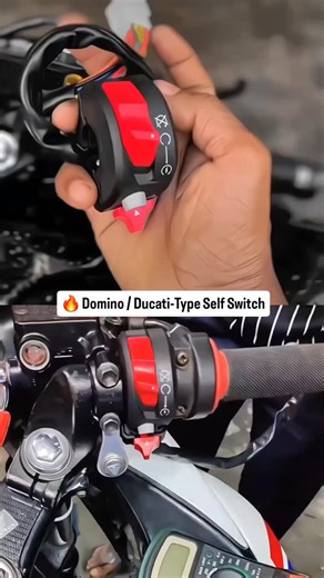 skyboys.shop on Instagram: "🔥 Domino / Ducati-Type Self Switch – Premium Upgrade for All Bikes! Give your handlebar a superbike feel with this high-performance self switch. ✔️ Compatible with all bikes ✔️ Plug & play, easy installation ✔️ Premium build quality – long-lasting & durable ✔️ Smooth button action for quick response ✔️ Perfect for performance bikes, cafe racers & custom builds ✔️ Compact race-style design for a cleaner cockpit look Upgrade your ride’s control & aesthetics in one go! 