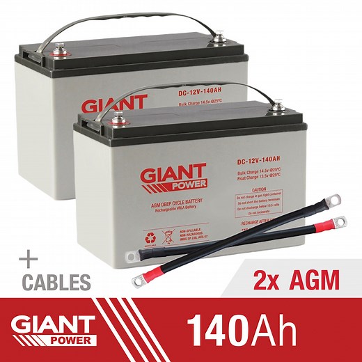 Dual Battery Kits | 140AH Dual Battery Kit for Camping, 4WD, Boating, Caravans & Off Grid Solar Kits