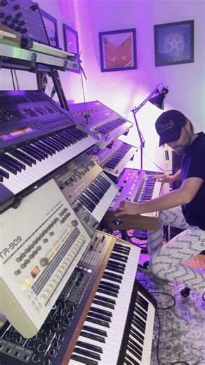 Out today! Laying down the roaring 101 bass and silky Synthex pads for "Miller" my collab track with KIKO in the Miami lab 🎹🎛️🎶 [out today on Kiko’s imprint Hot Banana … link in comments] | Rodriguez Jr