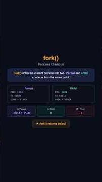 Unix Processes Explained: fork(), Zombie & Orphan in 60 Seconds #Shorts