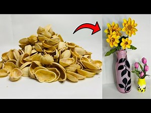 Pista shell flower art || Eco-artistry with pista shells