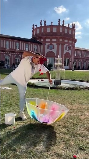 Rainbow umbrella explosion