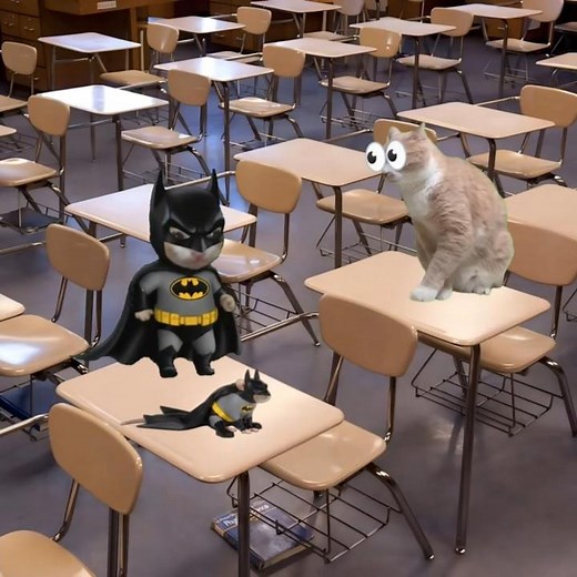 Batman Banana Cat Baby & Ratcat 😺❤️ #catmemes #cat #shorts #fyp #bananacat