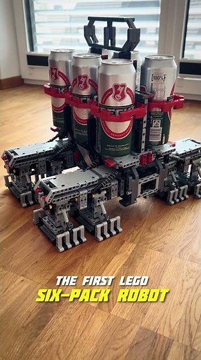 The First LEGO Six-Pack Robot #beer #lego #legotechnic #legomoc