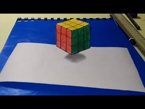 Drawing a 3D Rubik's Cube | Amazing Anamorphic Illusion | How to Draw 3d Rubik's Cube